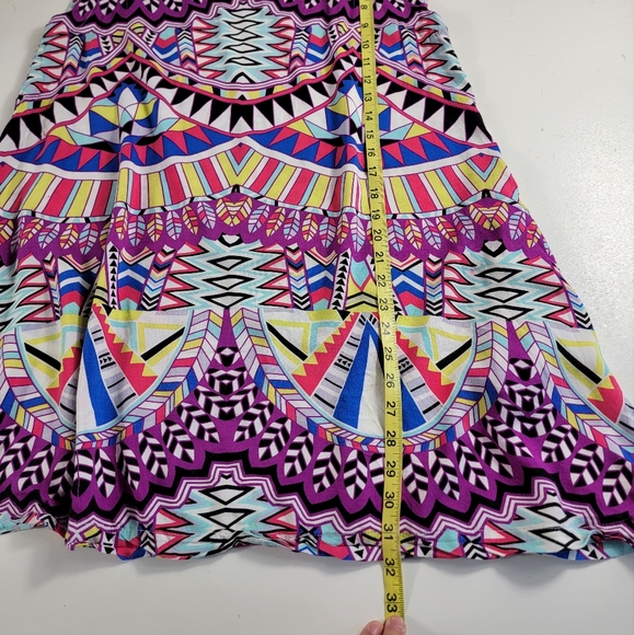 Uncle Frank Multi-Colored Print Geo Shift Dress S 100% Rayon Pockets Summer ^ - Picture 7 of 8